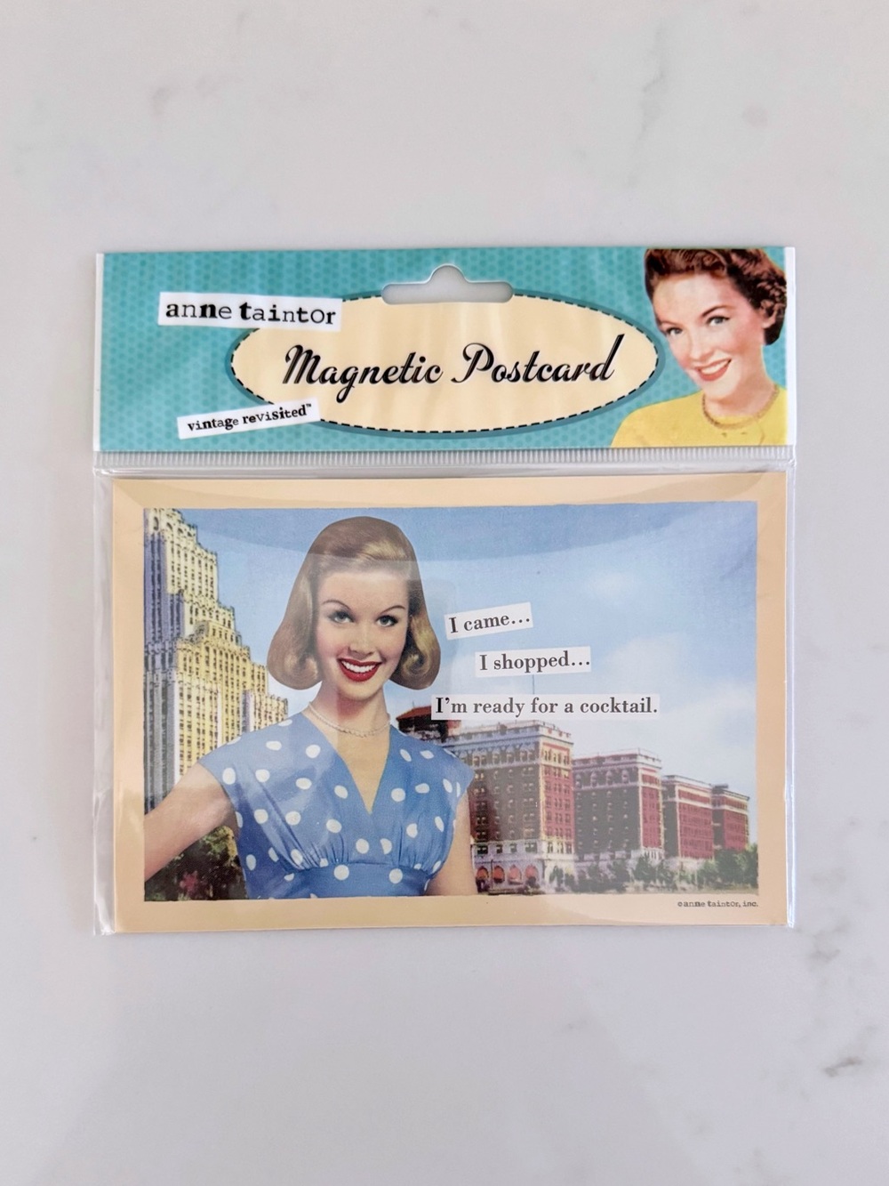 Anne Taintor “I’m Ready for a Cocktail” Magnetic Postcard, Retro Kitchen Home